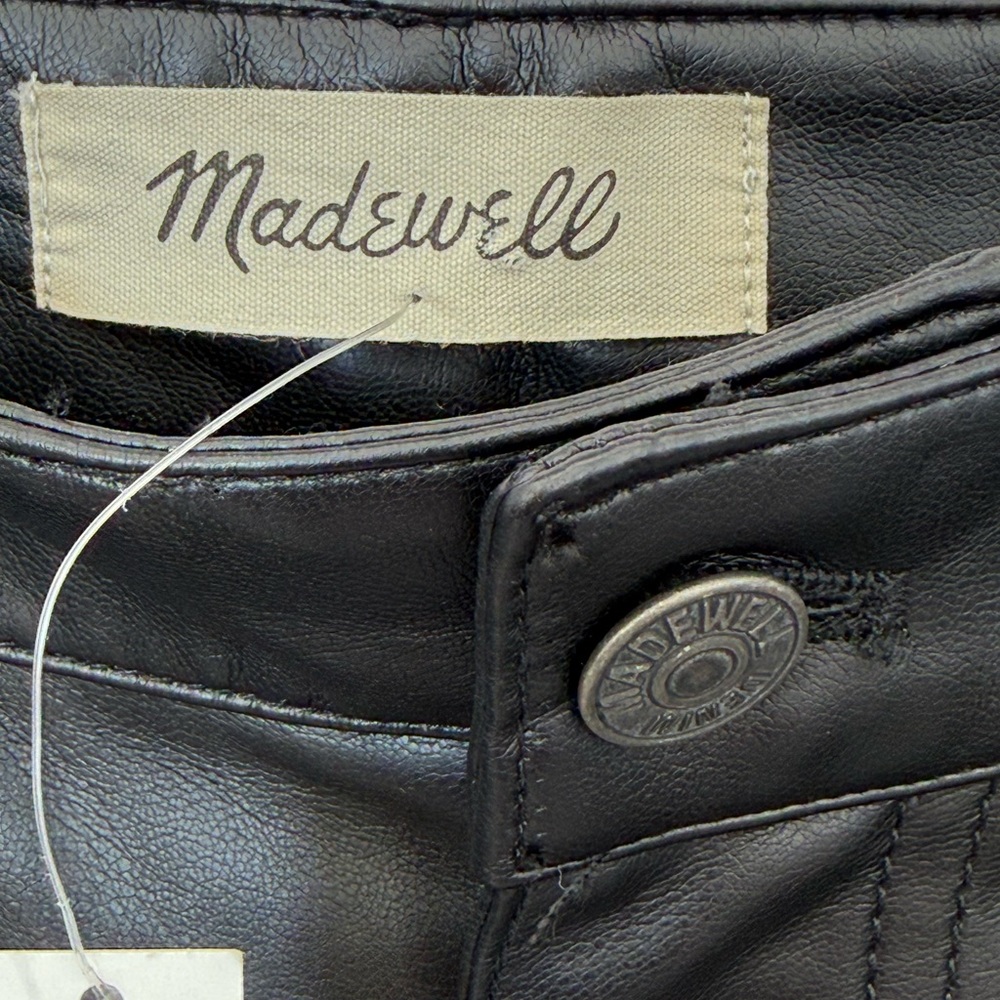 Madewell The Perfect Vintage Straight Faux Leather Edition Pants Size 26 - Picture 6 of 12